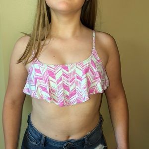 Pink and Teal Billabong Swim Top. KIDS.